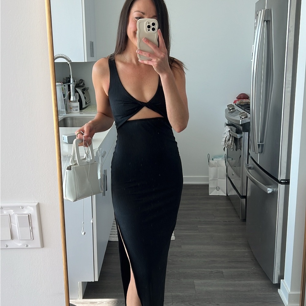 L*Space Elegant Black Cutout Backless Dress